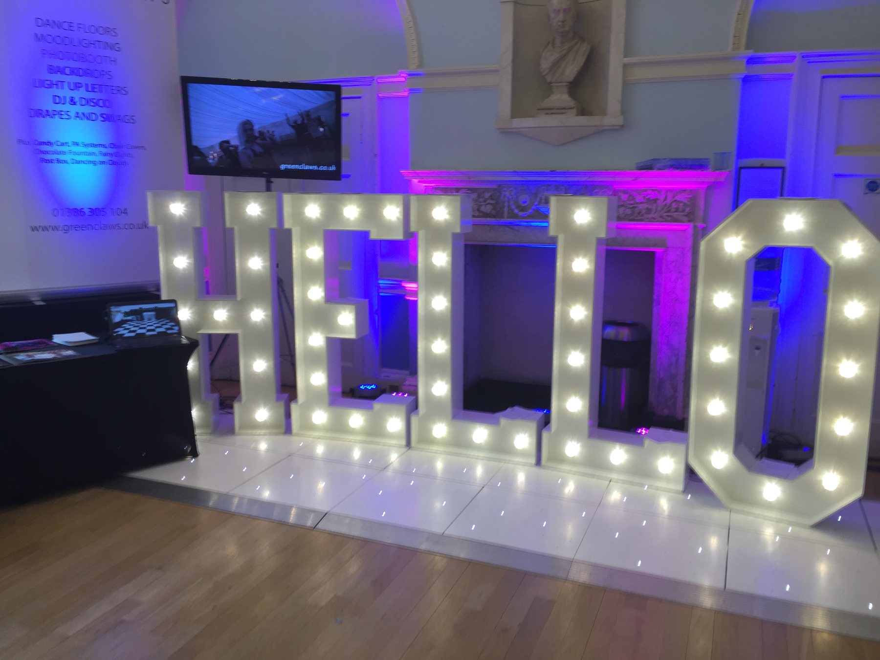 HELLO illuminated letters